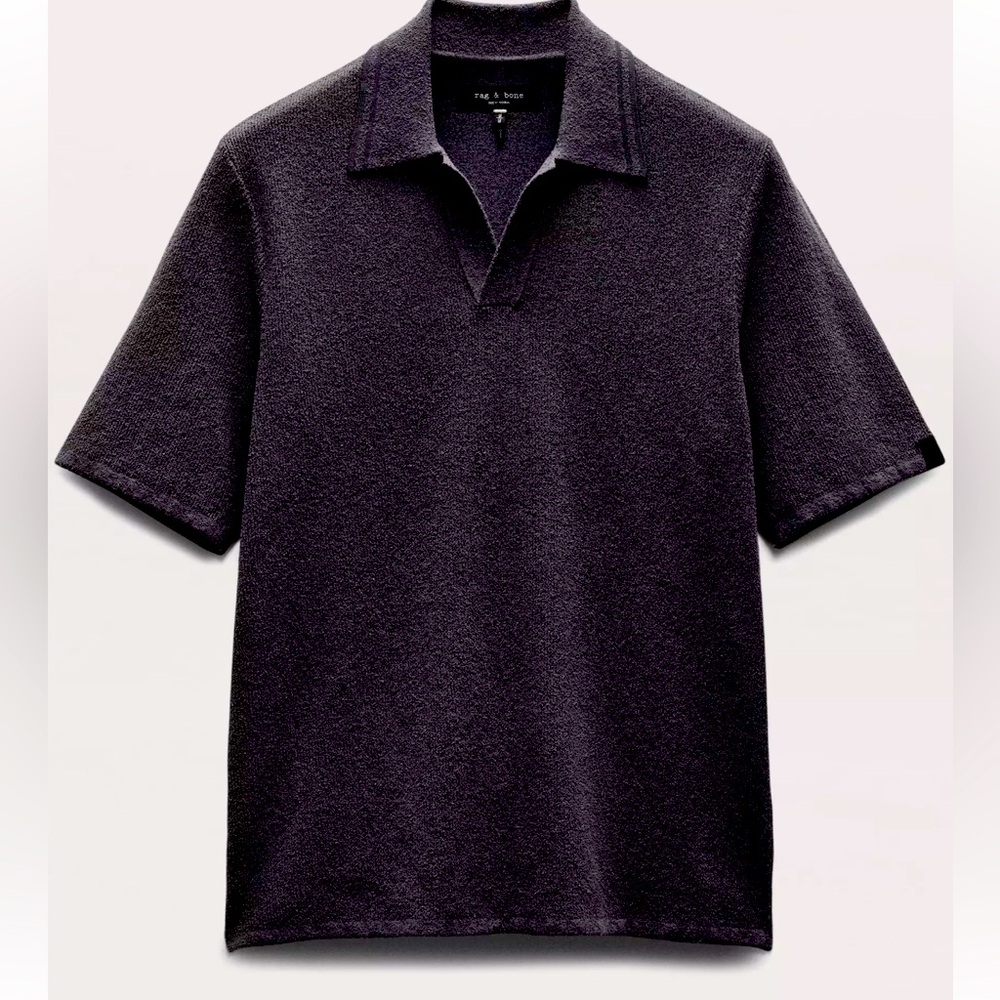 Rag and Bone Men's Blue knit Polo Shirt